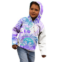 Kia Ora Maori New Zealand Pastel Kid Hoodie Sun Ta Moko Violet Version LT01 - Polynesian Pride