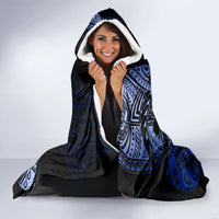 Aotearoa Kia Ora New Zealand Ta Moko Blue Version Hooded Blanket LT01 - Polynesian Pride