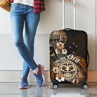 Aotearoa Kia Ora New Zealand Ta Moko Gold Version Luggage Cover LT01 - Polynesian Pride