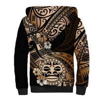 Aotearoa Kia Ora New Zealand Ta Moko Gold Version Sherpa Hoodie LT01 - Polynesian Pride