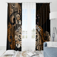 Aotearoa Kia Ora New Zealand Ta Moko Gold Version Window Curtain LT01 - Polynesian Pride
