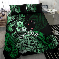 Aotearoa Kia Ora New Zealand Ta Moko Green Version Bedding Set LT01 - Polynesian Pride