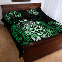 Aotearoa Kia Ora New Zealand Ta Moko Green Version Quilt Bed Set LT01 - Polynesian Pride