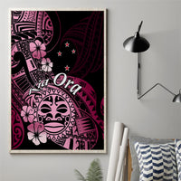 Aotearoa Kia Ora New Zealand Ta Moko Pink Version Canvas Wall Art LT01 - Polynesian Pride