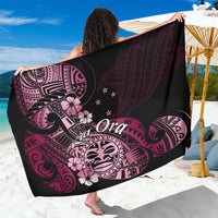 Aotearoa Kia Ora New Zealand Ta Moko Pink Version Sarong LT01 One Size 44 x 66 inches Pink - Polynesian Pride