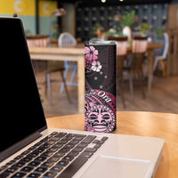 Aotearoa Kia Ora New Zealand Ta Moko Pink Version Skinny Tumbler LT01 - Polynesian Pride