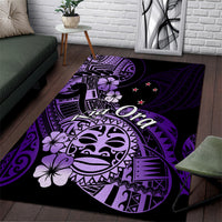 Aotearoa Kia Ora New Zealand Ta Moko Purple Version Area Rug LT01 Purple - Polynesian Pride