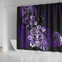 Aotearoa Kia Ora New Zealand Ta Moko Purple Version Shower Curtain LT01 - Polynesian Pride