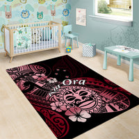 Aotearoa Kia Ora New Zealand Ta Moko Red Version Area Rug LT01 - Polynesian Pride