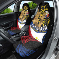 Lapulapu The First Filipino Hero Car Seat Cover Polynesian Pattern