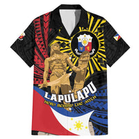 Personalized Lapulapu The First Filipino Hero Family Matching Mermaid Dress and Hawaiian Shirt Polynesian Pattern LT01 Dad's Shirt - Short Sleeve Black - Polynesian Pride