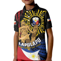 Personalized Lapulapu The First Filipino Hero Kid Polo Shirt Polynesian Pattern LT01 Kid Black - Polynesian Pride