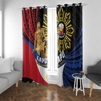 Lapulapu The First Filipino Hero Window Curtain Polynesian Pattern