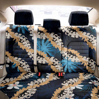 Puakenikeni Maile Lei Back Car Seat Cover Frangipani Blue Tropical Leaves