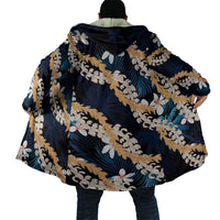 Puakenikeni Maile Lei Cloak Frangipani Blue Tropical Leaves