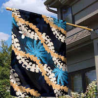 Puakenikeni Maile Lei Garden Flag Frangipani Blue Tropical Leaves