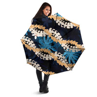 Puakenikeni Maile Lei Umbrella Frangipani Blue Tropical Leaves