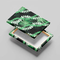 Puakenikeni Maile Lei Canvas Wall Art Frangipani Green Tropical Leaves