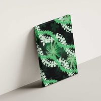 Puakenikeni Maile Lei Canvas Wall Art Frangipani Green Tropical Leaves