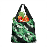 Puakenikeni Maile Lei Grocery Bag Frangipani Green Tropical Leaves