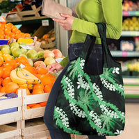 Puakenikeni Maile Lei Grocery Bag Frangipani Green Tropical Leaves