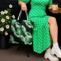 Puakenikeni Maile Lei Tote Bag Frangipani Green Tropical Leaves
