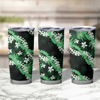 Puakenikeni Maile Lei Tumbler Cup Frangipani Green Tropical Leaves LT01 - Polynesian Pride
