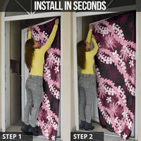 Puakenikeni Maile Lei Door Cover Frangipani Pink Tropical Leaves LT01 - Polynesian Pride