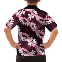 Puakenikeni Maile Lei Family Matching Mermaid Dress and Hawaiian Shirt Frangipani Pink Tropical Leaves LT01 - Polynesian Pride