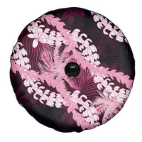 Puakenikeni Maile Lei Spare Tire Cover Frangipani Pink Tropical Leaves LT01 - Polynesian Pride