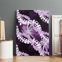 Puakenikeni Maile Lei Canvas Wall Art Frangipani Purple Tropical Leaves
