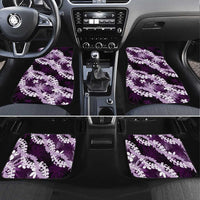 Puakenikeni Maile Lei Car Mats Frangipani Purple Tropical Leaves