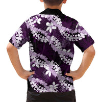 Puakenikeni Maile Lei Family Matching Puletasi and Hawaiian Shirt Frangipani Purple Tropical Leaves LT01 - Polynesian Pride