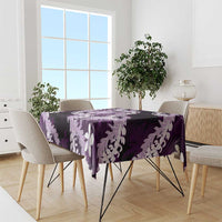 Puakenikeni Maile Lei Tablecloth Frangipani Purple Tropical Leaves