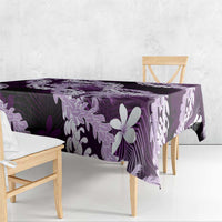 Puakenikeni Maile Lei Tablecloth Frangipani Purple Tropical Leaves