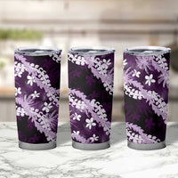 Puakenikeni Maile Lei Tumbler Cup Frangipani Purple Tropical Leaves
