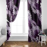 Puakenikeni Maile Lei Window Curtain Frangipani Purple Tropical Leaves