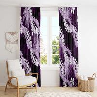 Puakenikeni Maile Lei Window Curtain Frangipani Purple Tropical Leaves