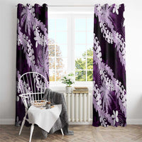 Puakenikeni Maile Lei Window Curtain Frangipani Purple Tropical Leaves