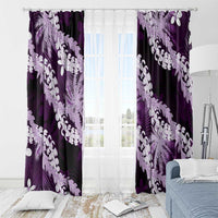 Puakenikeni Maile Lei Window Curtain Frangipani Purple Tropical Leaves