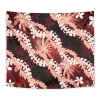 Puakenikeni Maile Lei Tapestry Frangipani Red Tropical Leaves