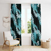 Puakenikeni Maile Lei Window Curtain Frangipani Turquoise Tropical Leaves