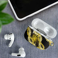 Puakenikeni Maile Lei AirPods Case Frangipani Yellow Tropical Leaves