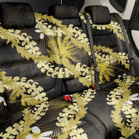 Puakenikeni Maile Lei Back Car Seat Cover Frangipani Yellow Tropical Leaves LT01 - Polynesian Pride