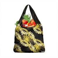 Puakenikeni Maile Lei Grocery Bag Frangipani Yellow Tropical Leaves