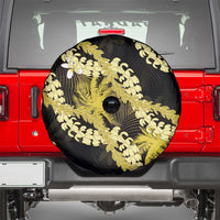 Puakenikeni Maile Lei Spare Tire Cover Frangipani Yellow Tropical Leaves LT01 - Polynesian Pride