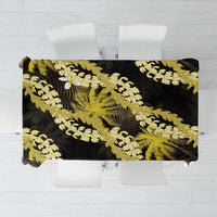 Puakenikeni Maile Lei Tablecloth Frangipani Yellow Tropical Leaves