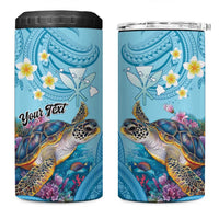 Personalized Hawaii Sea Turtle 4 in 1 Can Cooler Tumbler Hawaii Map Ocean Vibes