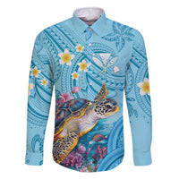 Personalized Hawaii Sea Turtle Family Matching Off The Shoulder Long Sleeve Dress and Hawaiian Shirt Hawaii Map Ocean Vibes