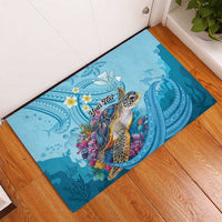Personalized Hawaii Sea Turtle Rubber Doormat Hawaii Map Ocean Vibes